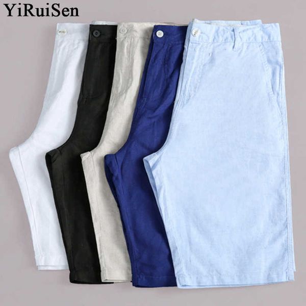 

new men's cotton linen shorts board casual shorts men summer short pants yiruisen brand clothing bermuda masculina #0330kq190330q190401, Black