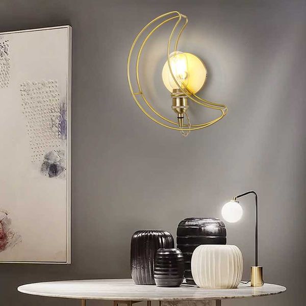 

wall lamp nordic simple moon creative children's room corridor bedroom bedside decorative