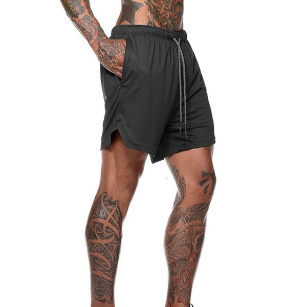 

2020 summer men 2 in 1 sport gym workout sports breathing shape broek fitness bodems pockets jogging, White;black