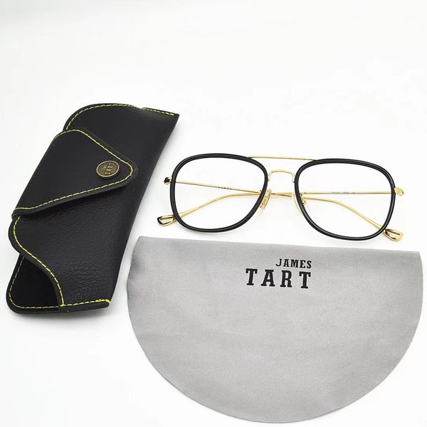 

james tart 311 optical eyeglasses for retro style anti-blue light lens plate oval full frame with box, White;black