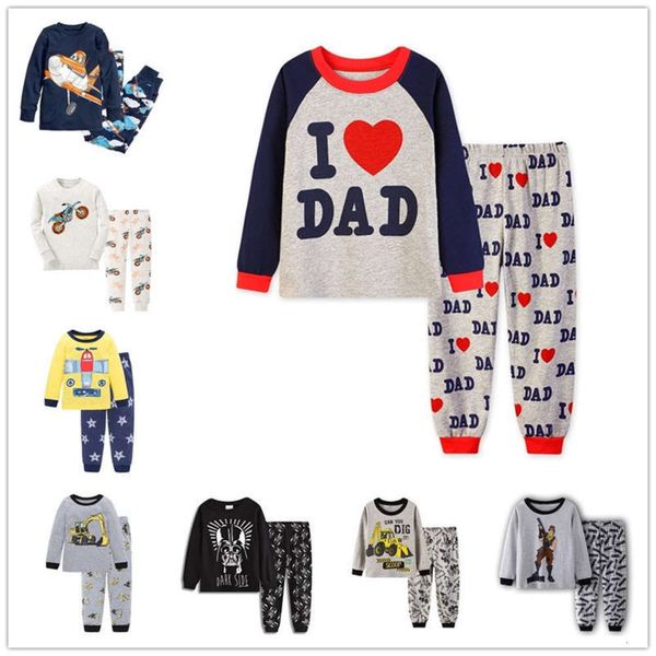 

children's wear boys' long sleeve cartoon home suit underwear pajamas c01, Blue;red