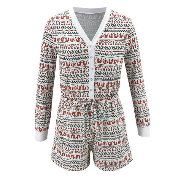 

women's jumpsuits & rompers women chrismas with button casual loose long sleeve strechy slim romper, Black;white