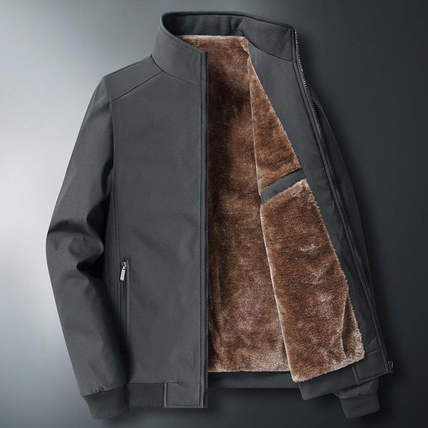 

men's jackets winter fleece jacket men warm thick windbreaker stand-up colla coat fashion casual parkas coats plus size m-8xl, Black;brown