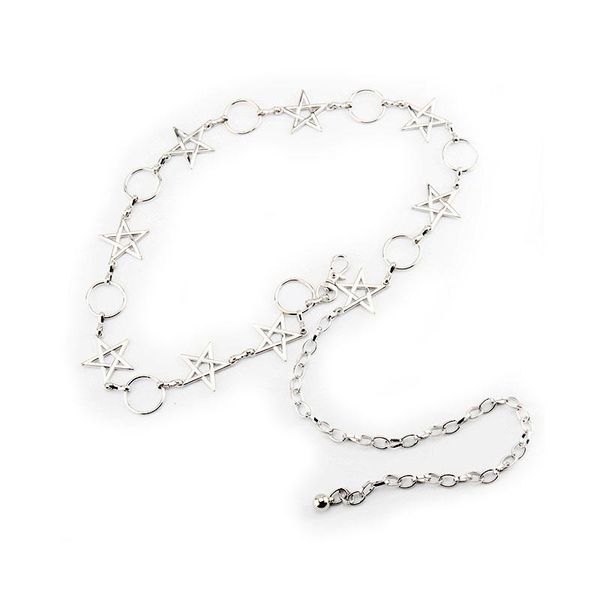 

belts women fashion silver golden metal waistband hiphop rock gothic punk waist chain belt skirt dress corset clothes accessories, Black;brown