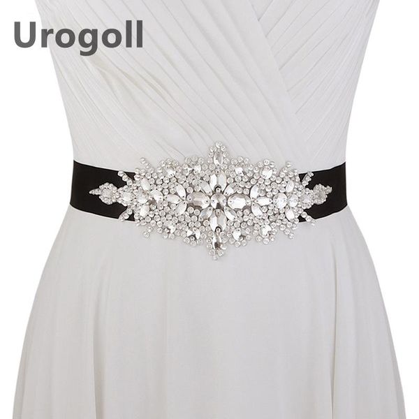 

wedding sashes fashion women belt bridal thin beaded rhinestone crystal banquet clothing for evening party dress up, White