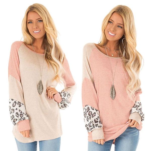 

women's hoodies & sweatshirts leopard long sleeve o-neck pullover 2021 fashion autumn women casual loose fit for, Black