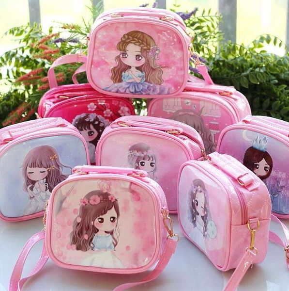 

2021 new cartoon anime princess backpack and handbag dual-use children girl handbag snack bag decoration bag, Black