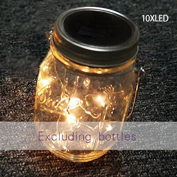 

luxury led colorful fairy light strip outdoor solar mason jar lamp home garden