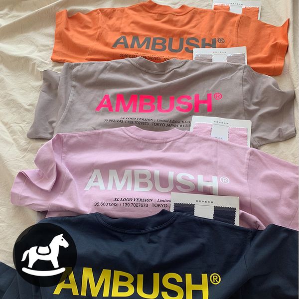 

2021 new 1:1 de alta qualidade 3  reflexivo t camisa wen estilo vero emboscada camiseta rosa azul laranja marrom erpg, White