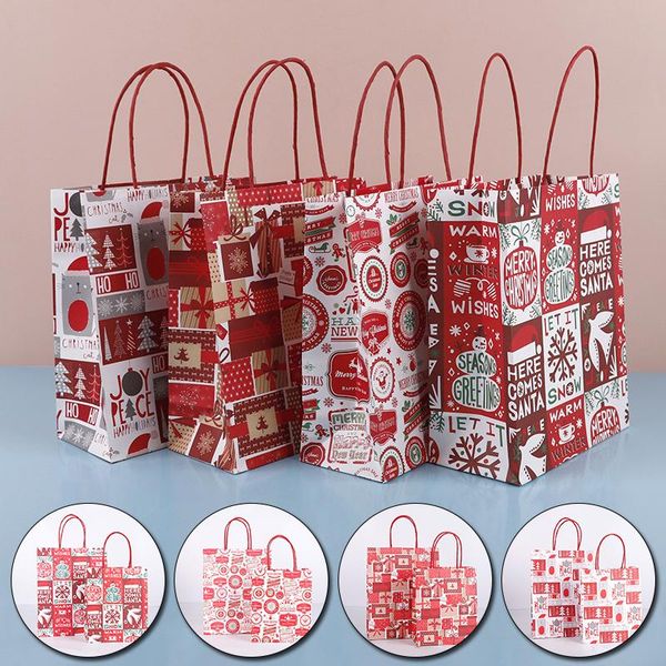 

storage bags christmas kraft paper gift bag square portable shopping clothing packaging