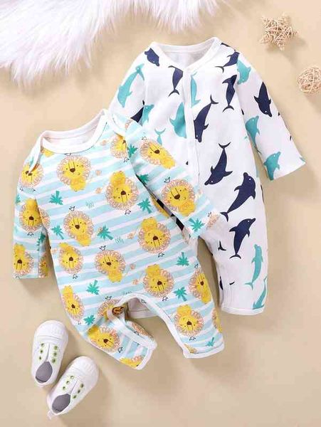 

baby 2pcs striped & cartoon graphic jumpsuit she, Blue
