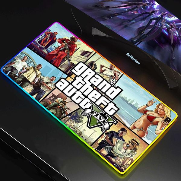 

mouse pads & wrist rests grand theft auto gta gaming rgb mousepad large locking edge speed pc game gamer led pad soft lapnotebook mat fo