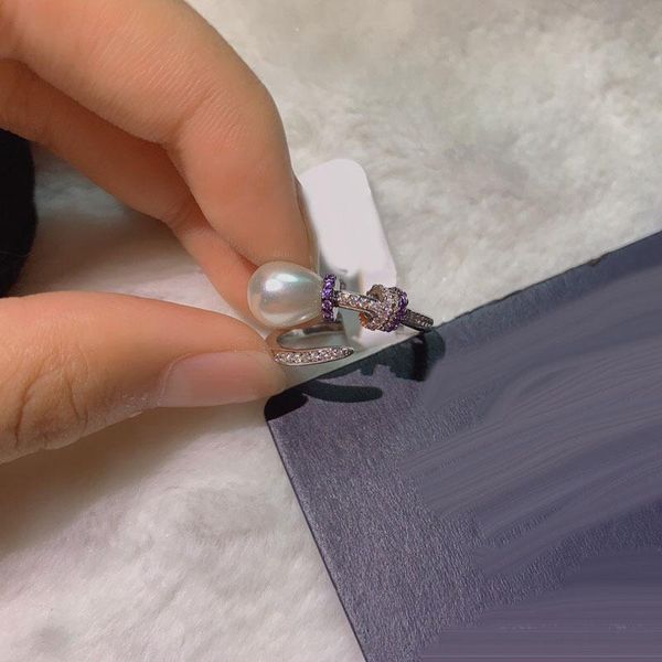 

cluster rings umgodly copper ring fashion fancy zircon white natural freshwater pearls open women baroque fine brand jewelry, Golden;silver