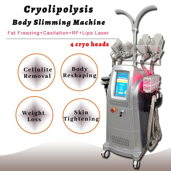

4 cryo heads ing cryotherapy cryolipolysis body slimming machine lipo laser diode dissolving fat multifunction