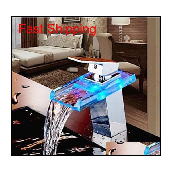 

modern waterfall chrome finish basin faucet one handle one hole mix qylthr bdenet