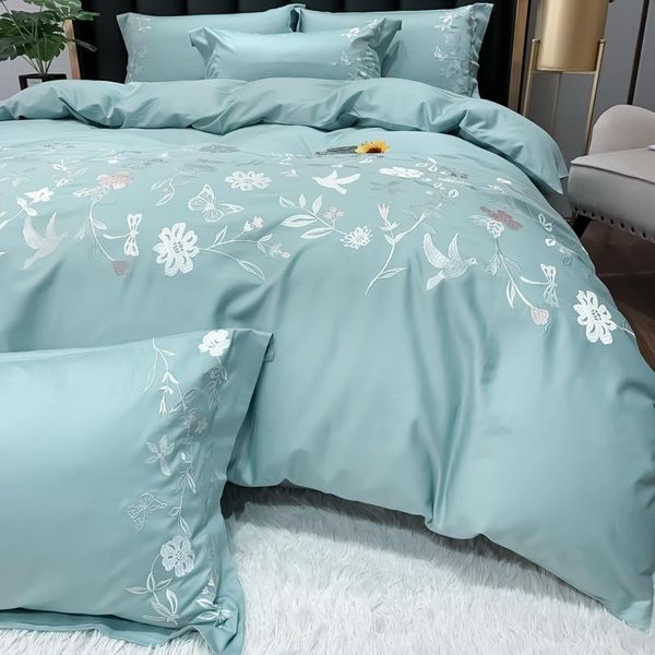 

bedding sets textile washing cotton silk bed four summer cool feeling the bedspread embroidery quilt is tasted
