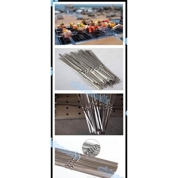 

portable picnic bbq barbeque needle 35cm camping stainless steel grilling party kabob kebab flat lamb jlldmj soif
