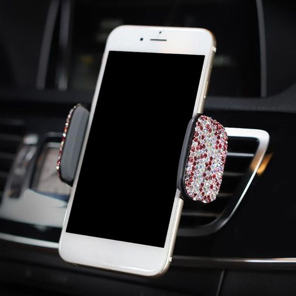 

cell phone mounts & holders rhinestone suction cup easy install gps mobile car air vent clip stand rotating base fixing universal durable