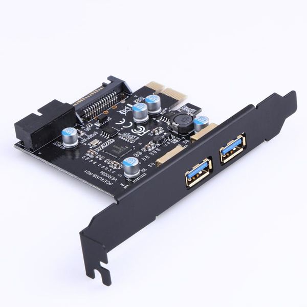 

computer cables & connectors super speed pci-e to usb 3.0 with 2 ports pci express expansion card 19-pin power connector support pcie 1x 4x
