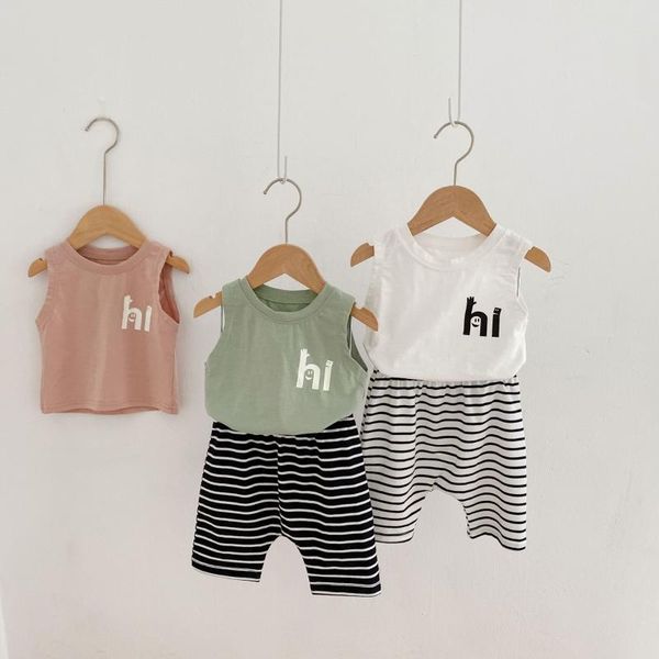 

clothing sets 2021 girls boys 2 pcs set t shirt +shorts summer cotton fashion babys suits clothes 0-3 years, White