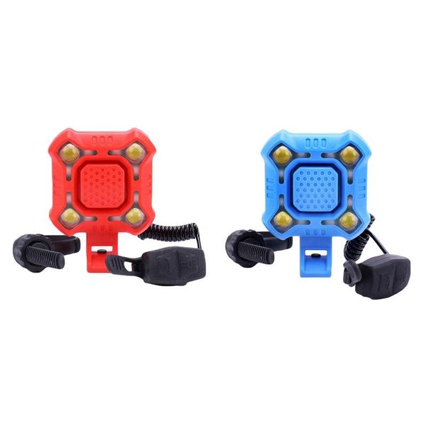 

bike lights 2 in 1 bell light bicycle horn cycling lamp 5-sounds alarm speaker electric 140db usb charging for handlebar