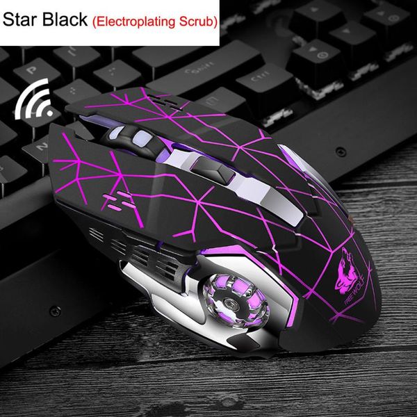 

wolf x8 2.4ghz 6-button 2400dpi wireless mouse rechargeable wireless silent led backlit usb optical ergonomic gaming mouse