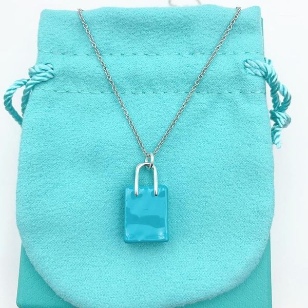 

1:1 925 sterling silver classic fine motorcycle shopping bag arrow pattern necklace, birthday gift for lady chains