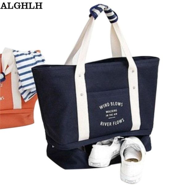 

storage bags alghlh canvas travel bag shoulder organizer lady tie single letter multi-purpose