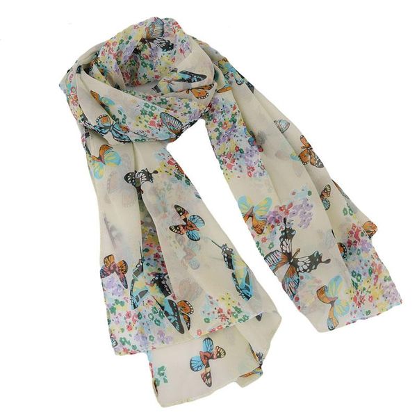 

summer chiffon scarf butterflies scarves women's scarf long shawl spring chiffon infinity foulard hijab 150*40cm, Blue;gray