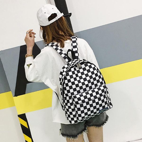 

backpack fashion plaid nylon travel lapbook schoolbags girl boy school casual rucksack women's bag