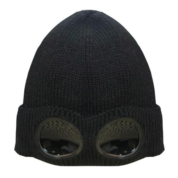

cycling cap hat women man wool knitted goggles beanie leisure thermal warm autumn winter hat sports caps, Black;white