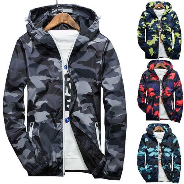 Tarndrucke mit Kapuzenjacken und Mänteln für Männer plus Größe Windbrecher Hoodie Sweatshirt Outwear Sale