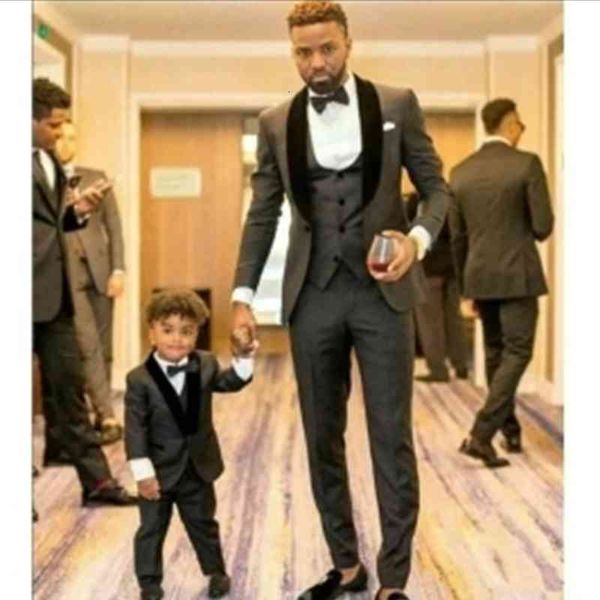 

men's suits & blazers black father and son men suit set 3pieces(jacket+pant+vest) fashion wedding tuxedos trajes de hombre blazer for w, White;black