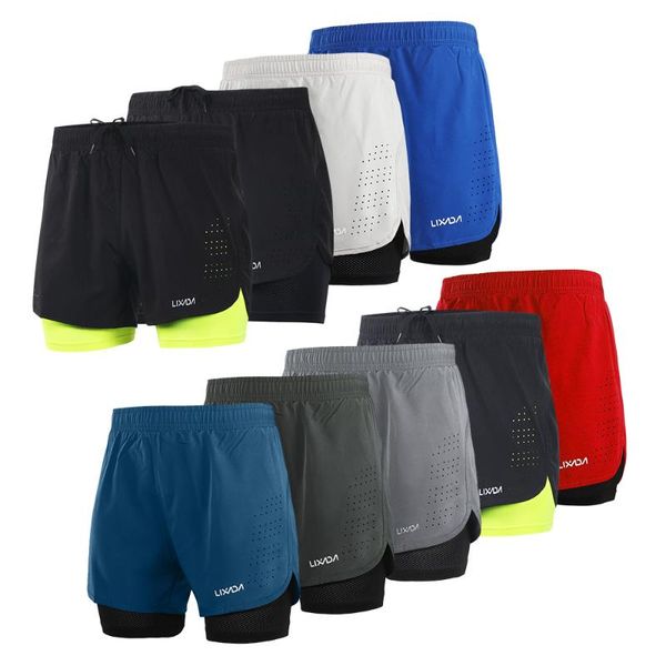 

men's shorts 2-in-1 running sport quick drying breathable gym training exercise jogging cycling with longer liner, White;black