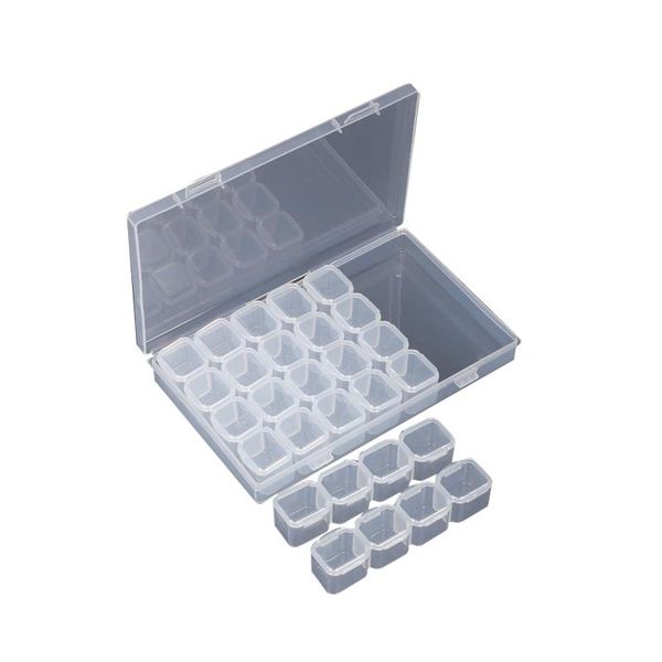 

storage boxes & bins 28 grids clear adjustable plastic jewelry small grid seal organizer beads case 17 x 11cm practical use of high quality