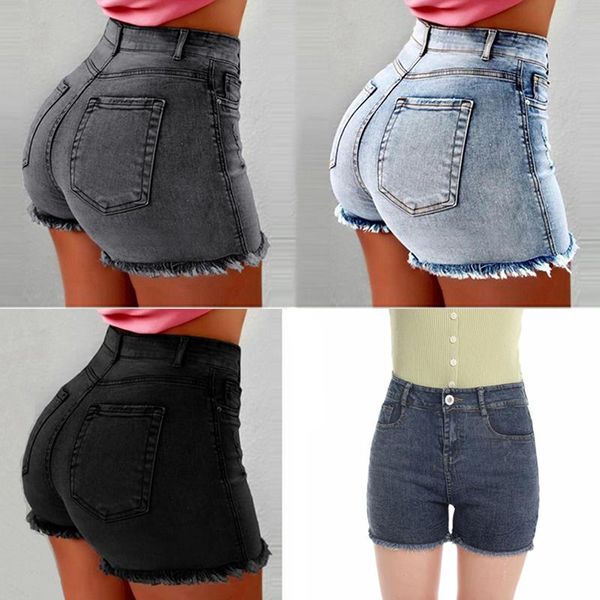 

women's shorts fashion women summer high waisted denim jeans short femme push up skinny slim, White;black
