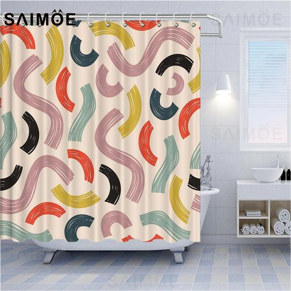 

atomax 3d geometry shower curtains abstract curves line bathroom curtains waterproof modern art bathtub bath curtain home decor