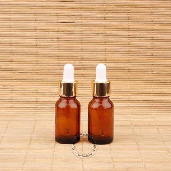 

10pcs/lot promotion 15ml amber glass essential oil bottle1/2 oz drop pipette pot small vial 15g refillable sub-bottling storage bottles & ja