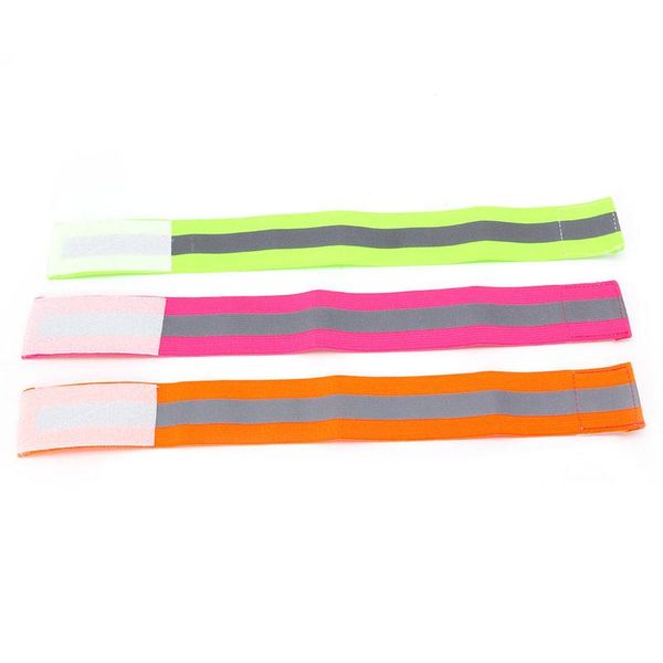 

elbow & knee pads safety reflective arm band belt strap for outdoor sports night running biking, Black;gray