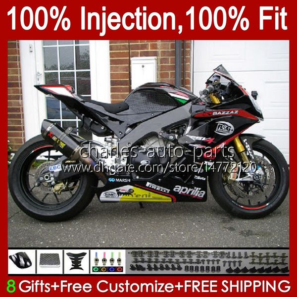 Fairings de injeção para Aprilia RSV4 RSV-1000 RSV 1000 RSV1000 R $ 09 10 11 12 13 14 15 39No.70 RSV1000RR 2009 2010 2012 2013 2014 2015 RSV1000R 09-15 Kit Brilhante Blk