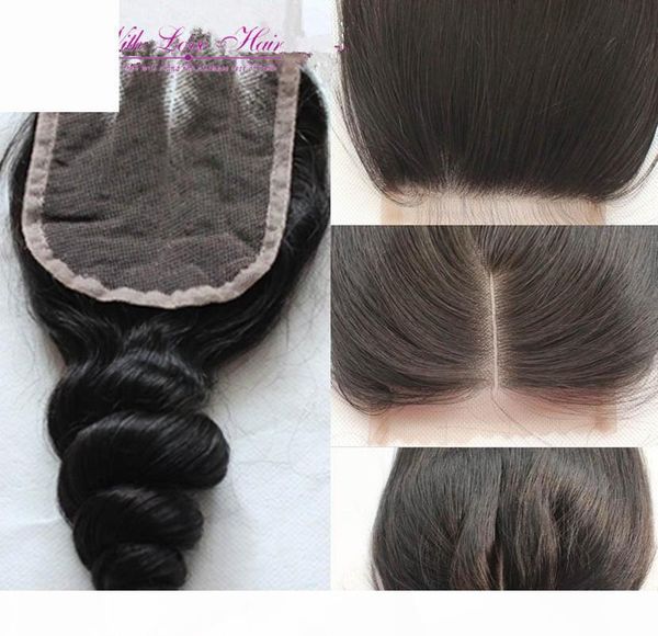

8a 5x5 brazilian lace closure bleached knots brazilian loose wave lace front human hair closure middle 3 part, Black;brown