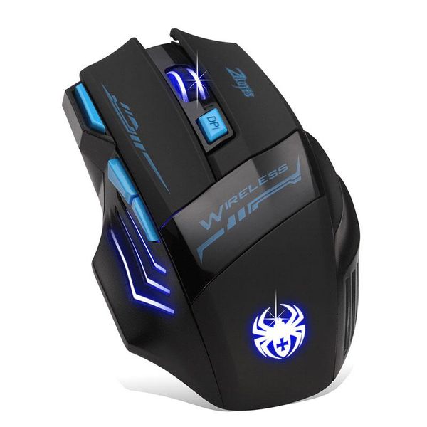 

zelotes f-14 gaming mouse f14 usb 2.4g hz wireless 2400 dpi 7 buttons led optical computer mouse for pc lapgamer mice
