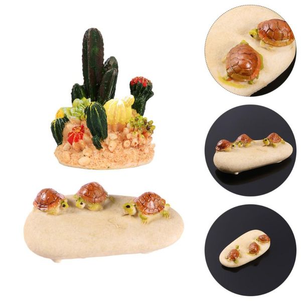 

novelty items 2pcs aquarium fish tank resin ornament tortoise decorative