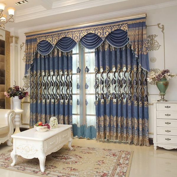 

curtain & drapes chenille embroidered european style blackout curtains for living dining room bedroom