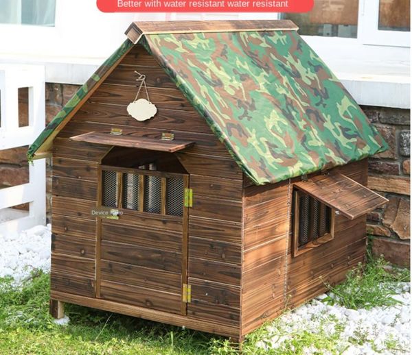 

kennels & pens corrosion-resistant solid wood dog kennel rain cover protection house type rain-proof sun-proof outdoor large hous