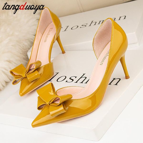 

dress shoes summer heel heels women pumps pointed toe high bowtie bridal, Black
