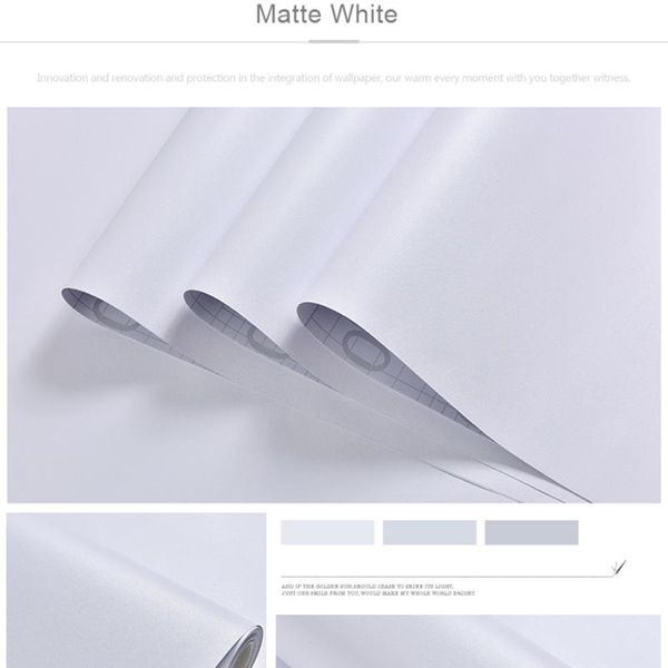 

wallpapers pure white waterproof wallpaper old furniture pvc refurbished wall sticker cabinet door deskpapel de parede mural decoration