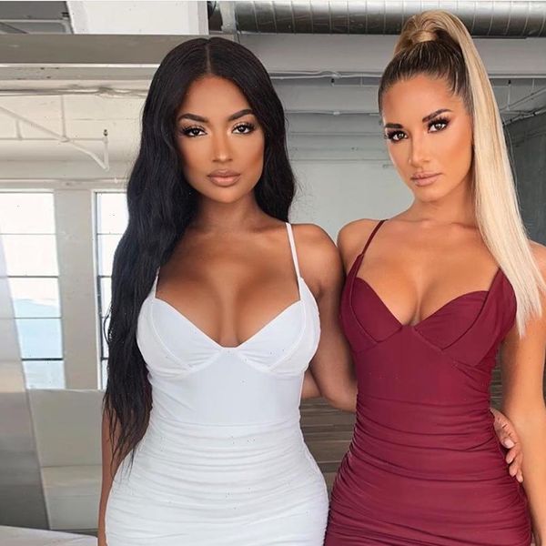 

summer autumn dress women 2021 low cut slim elastic bodycon bandage dress short pleated party dresses, Black;gray