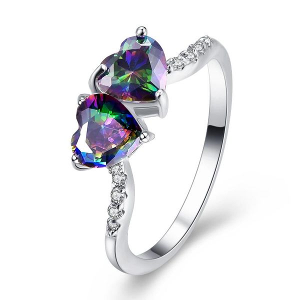 

wedding rings fashion heart cz silver color ring women engagement jewelry, Slivery;golden
