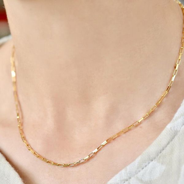 

14k gold filled chain necklace handmade choker femme kolye collares jewelry for women, Silver
